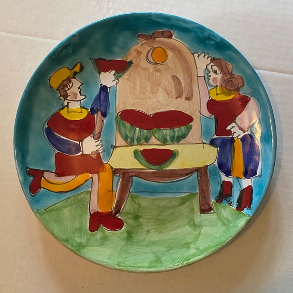 Hand painted made in Italy plate - Picture 1 of 5